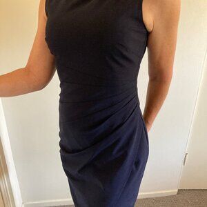 Sculpted Sleeveless Navy Dress